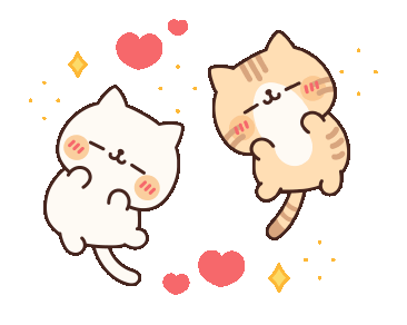 Cartoon clipart of two cats being happy